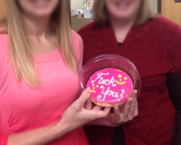 At the last day at my job my co workers got me this personalized cookie