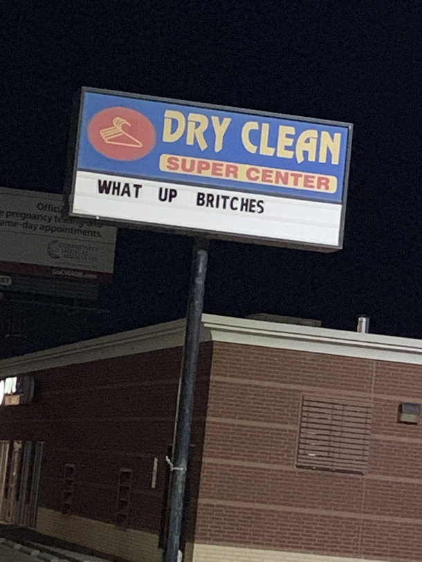 At the local dry cleaner