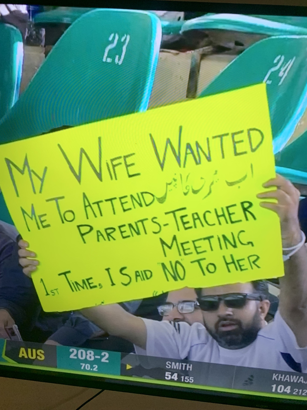 At the Pakistan Australia match today
