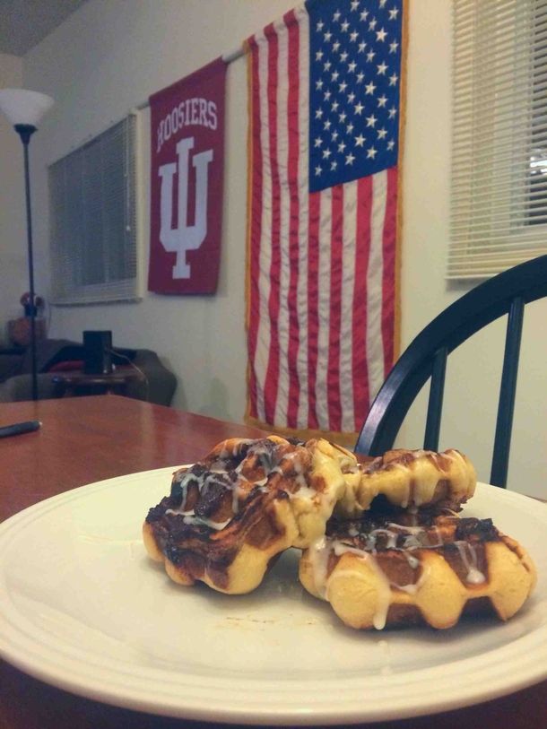 Attempted Cinnamon Rolls in a Waffle Iron Sucess