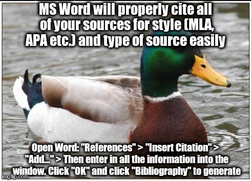 ATTENTION students Easily cite all of your sources with MS Word