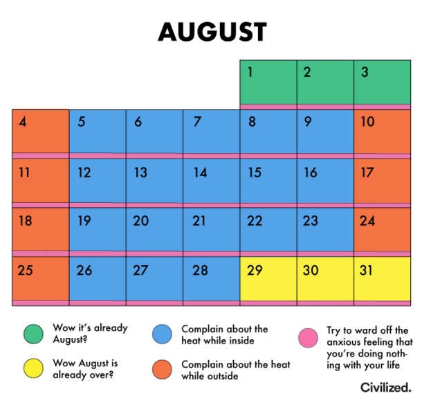 Augusts schedule
