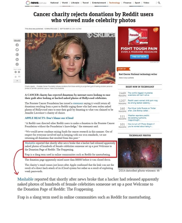 Australian news site confuses The Fappening with an icy cafe beverage