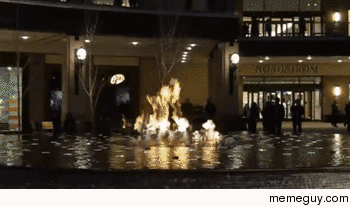 Awesome fire and water fountain