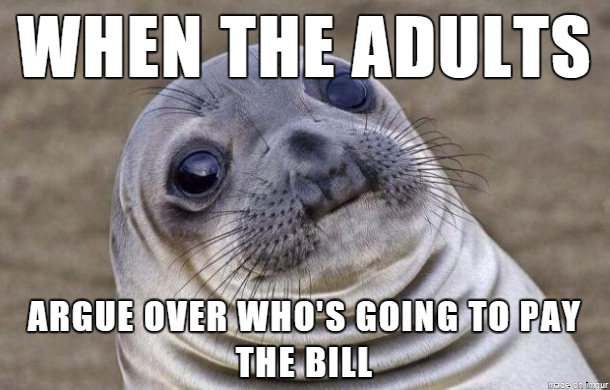 Awkward moment whenever I went out to eat as a kid