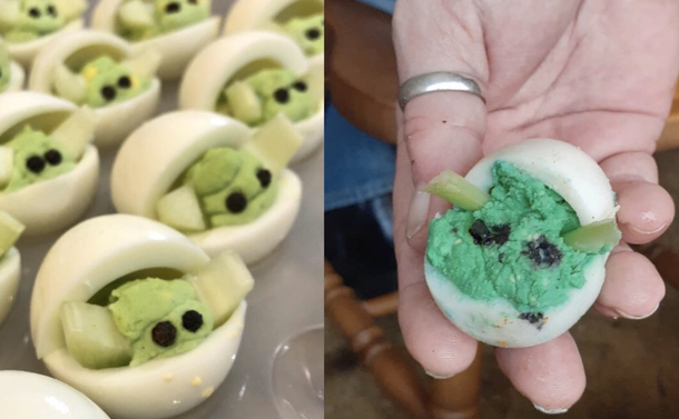 Baby Yoda deviled eggs