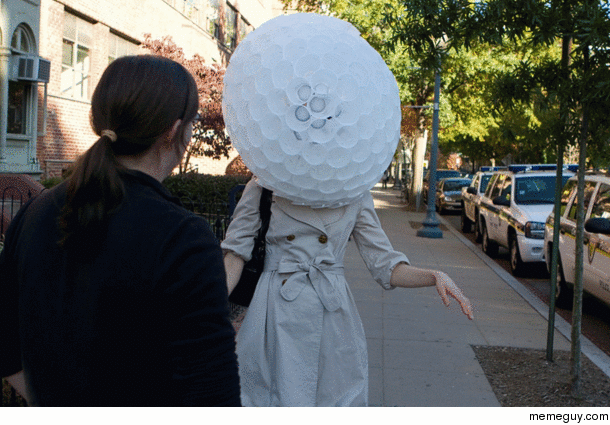 Back in college I made a helmet out of   cups and walked around it Google turned a bunch of the photos into gifs Only now do I realize how ridiculous I looked