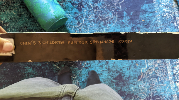 Back of a name plate my wife bought