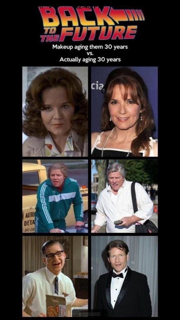 Back to the Future actors  years ago with aging makeup and now  years later