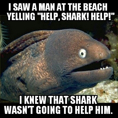 Bad Joke Eel on the beach