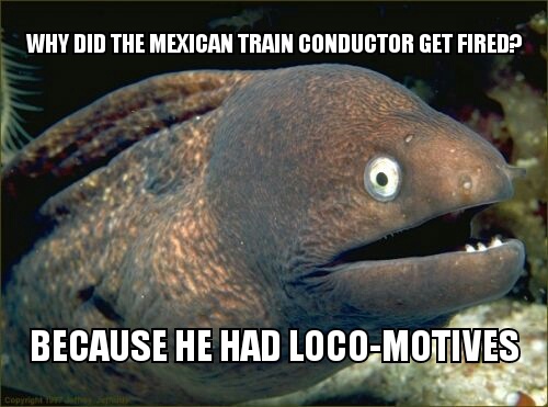 Bad Joke Eel on trains