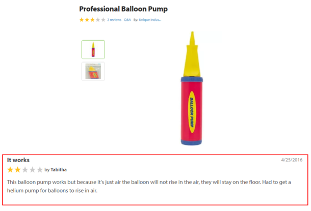 Balloon pump walmart review