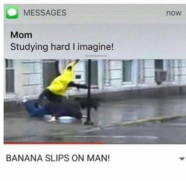 Banana Slips on man