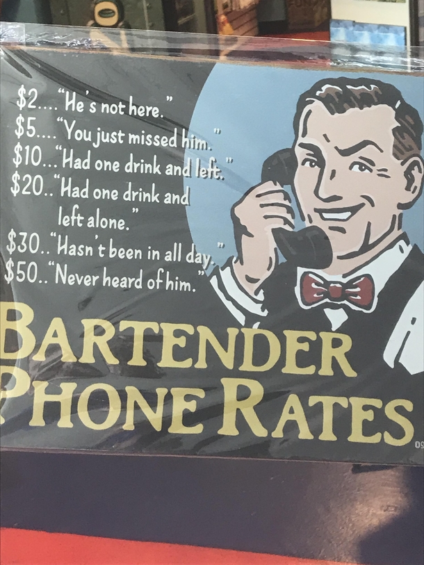 Bartender phone rates
