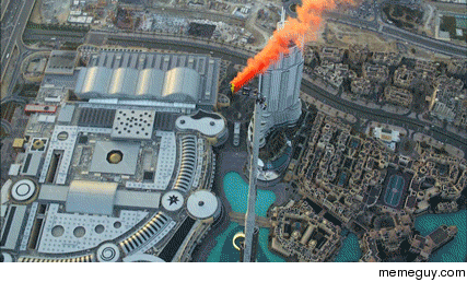 Base jumping from the worlds tallest building