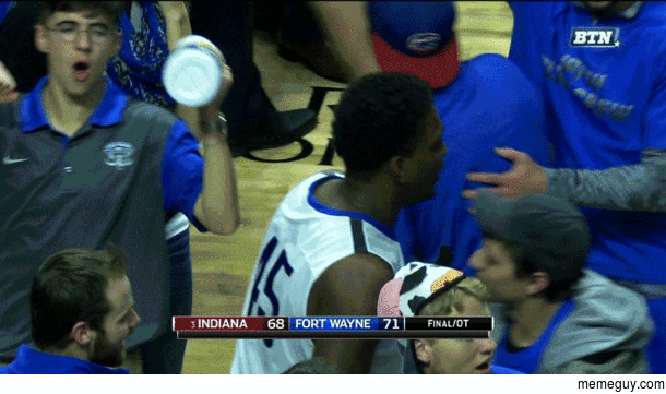 Basketball fan celebrates his team winning by drinking bleach
