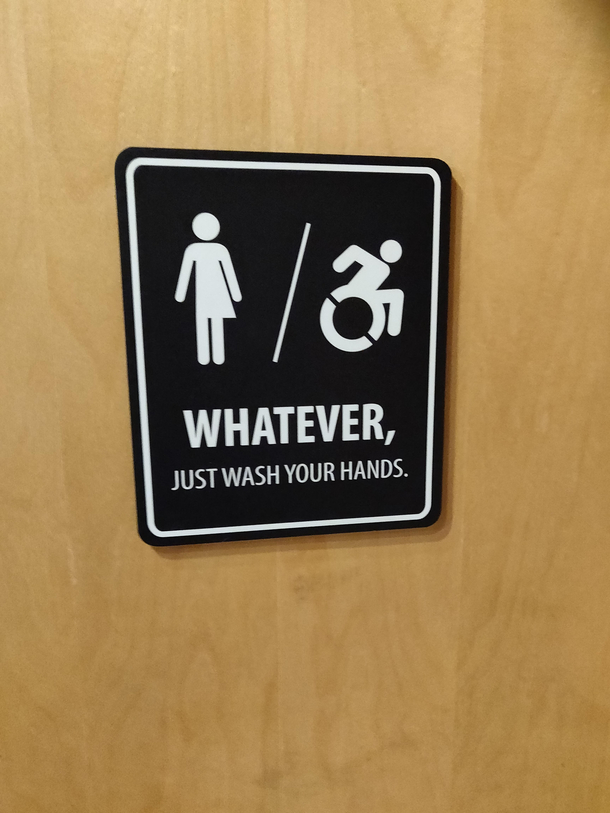 Bathroom sign at a restaurant I was at