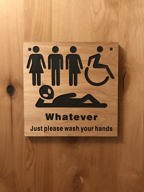 Bathroom sign at restaurant I was at this morning