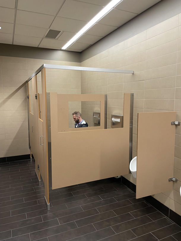 Bathroom stall with a view