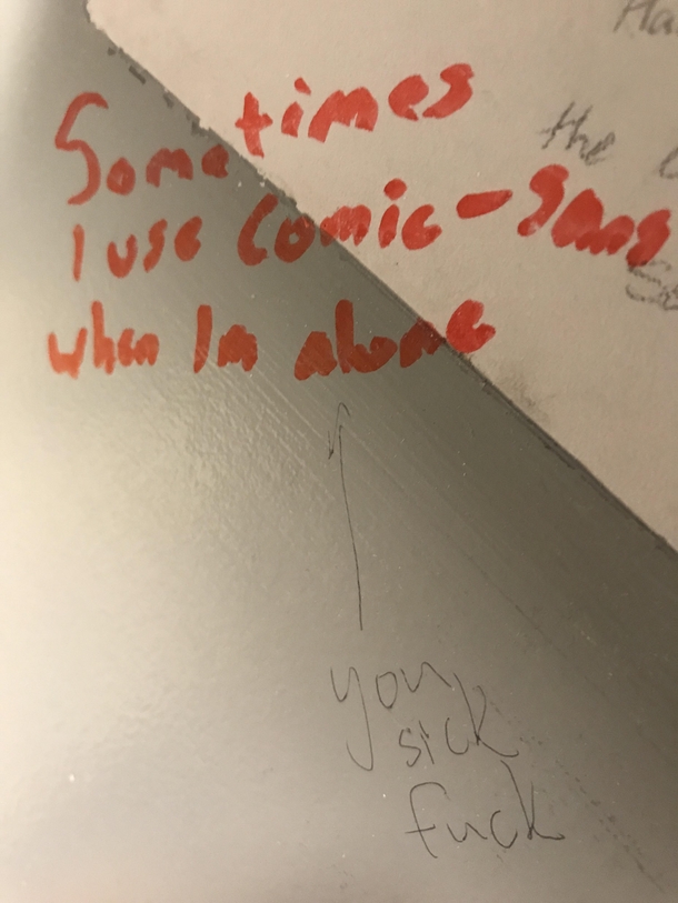 Bathroom wall confession