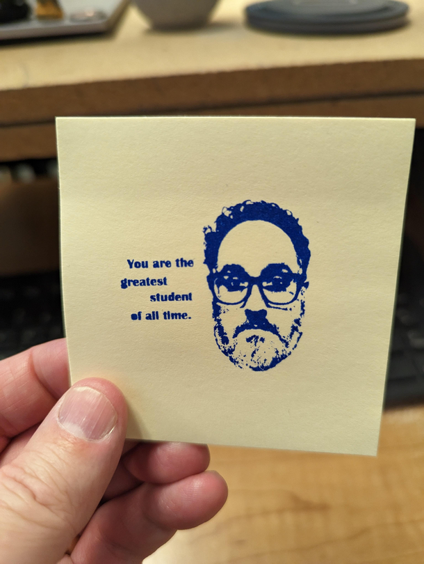 Beard went gray I had to update my yearbook stamp