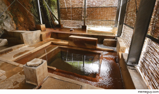 Beautiful bath at Kirishima Onsen Hot Spring