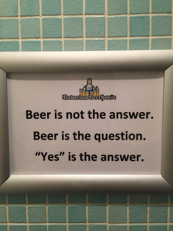 Beer isnt the answer