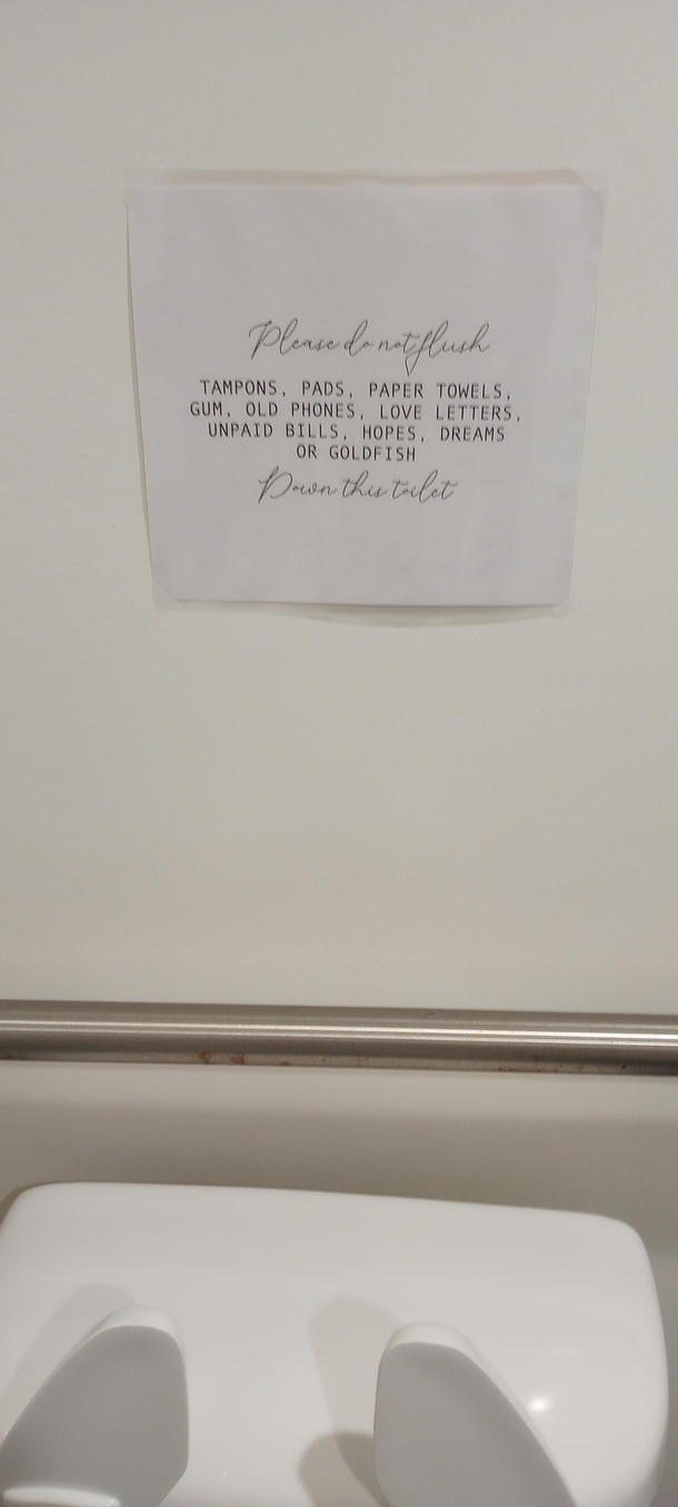 Behind the toilet in a restaurant