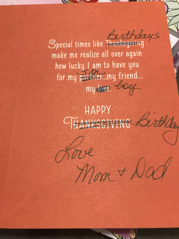 Being a Christmas Eve baby I usually get minimal effort on the birthday cards Mom knocked it out of the park this year