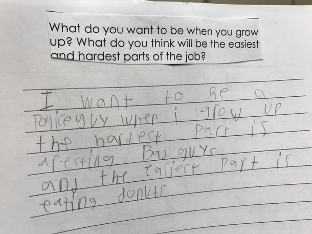 Being a policeman from a nd graders point of view