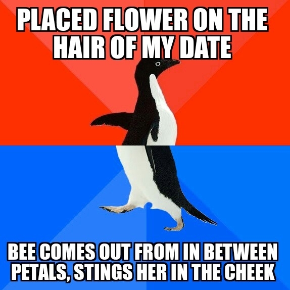 Being Mr Smooth on a romantic walk at the park