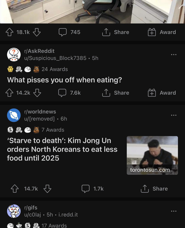 Being starved to death really grinds my gears