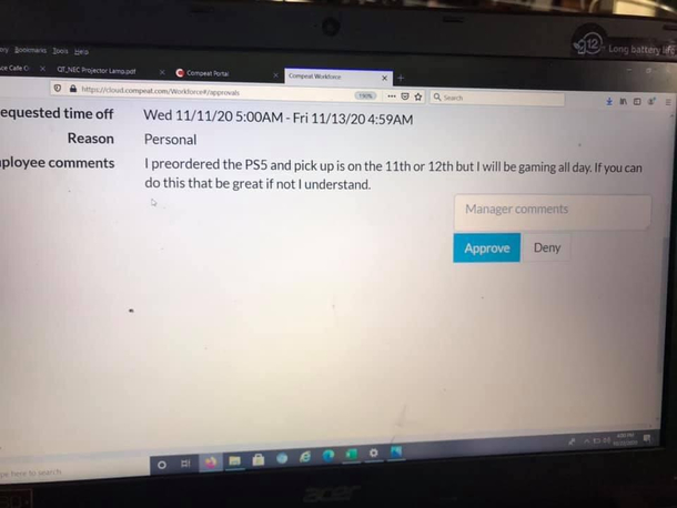 Best employee time off request Ive ever received 