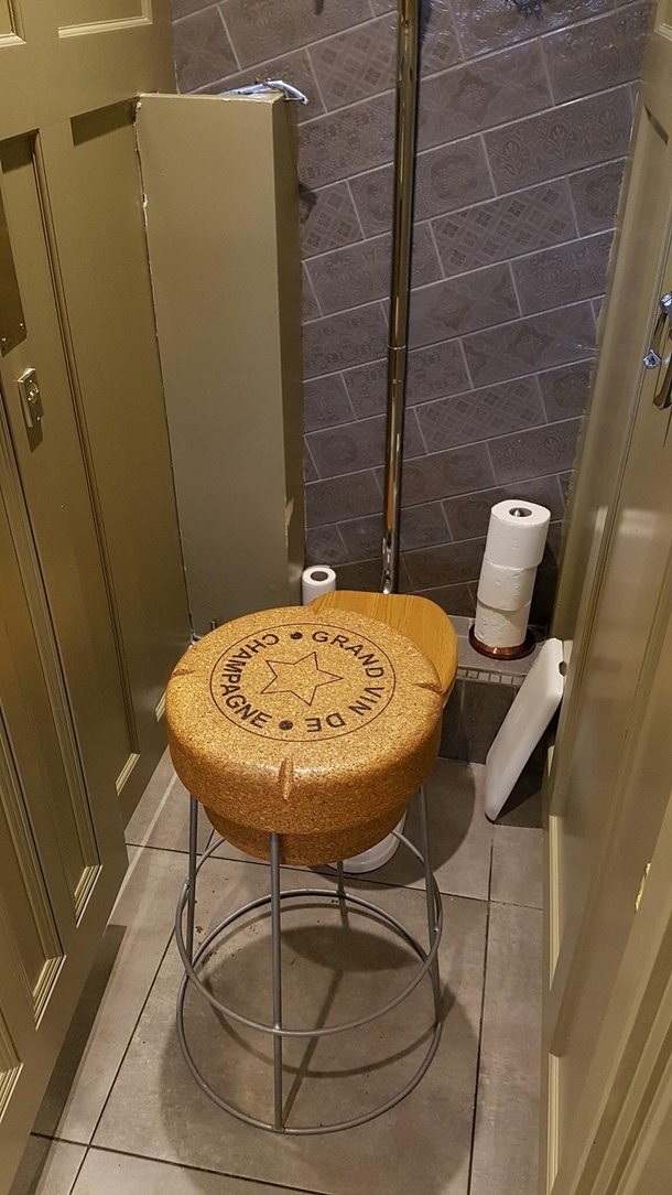 Better inform the management that someones left a massive stool in the toilet