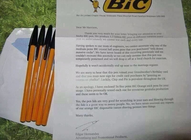 BIC is a good sport