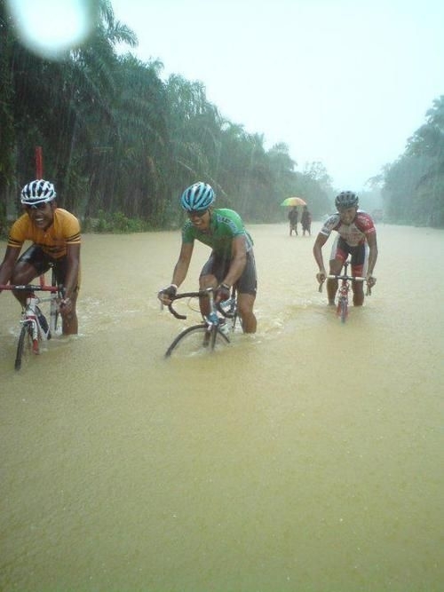 Bicycle in the rain they said