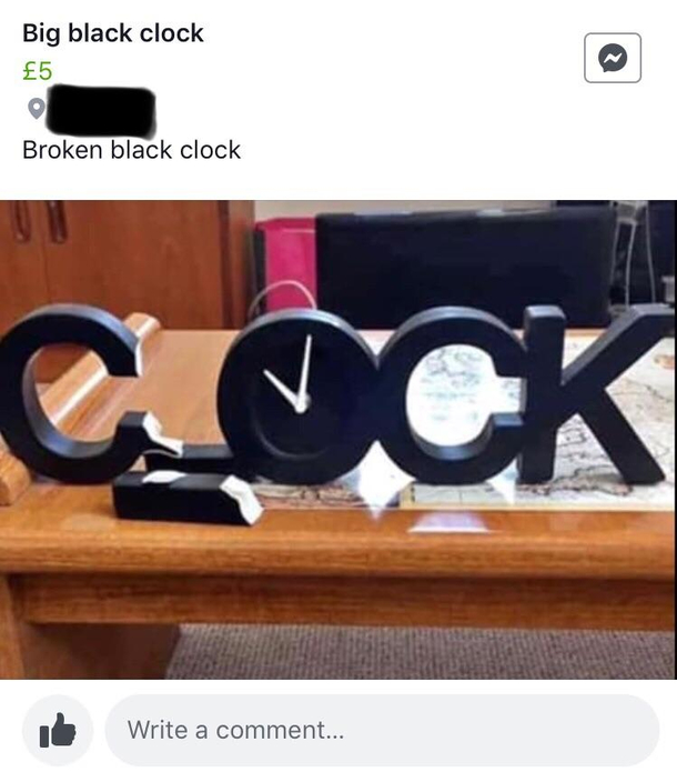 Big black clock for sale