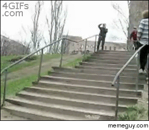 Bike stairs rail double fail
