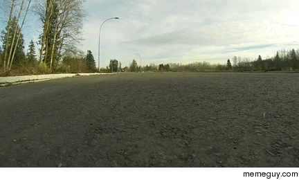 Biker attempts to drift