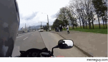 Biker Helps Guy Who Misses Bus