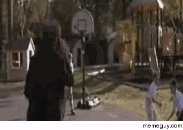 Bill Murray spiking a little kid trying to play basketball