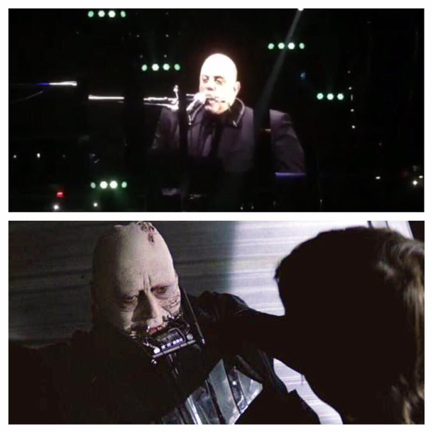 Billy Joel playing the Harmonica looks like dying Darth Vader