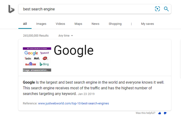 Bing gives up