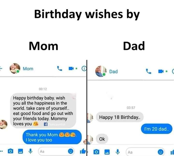 Birthday wishes by Mom amp Dad