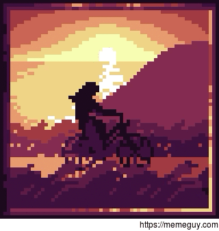 -bit Sunset bike ride