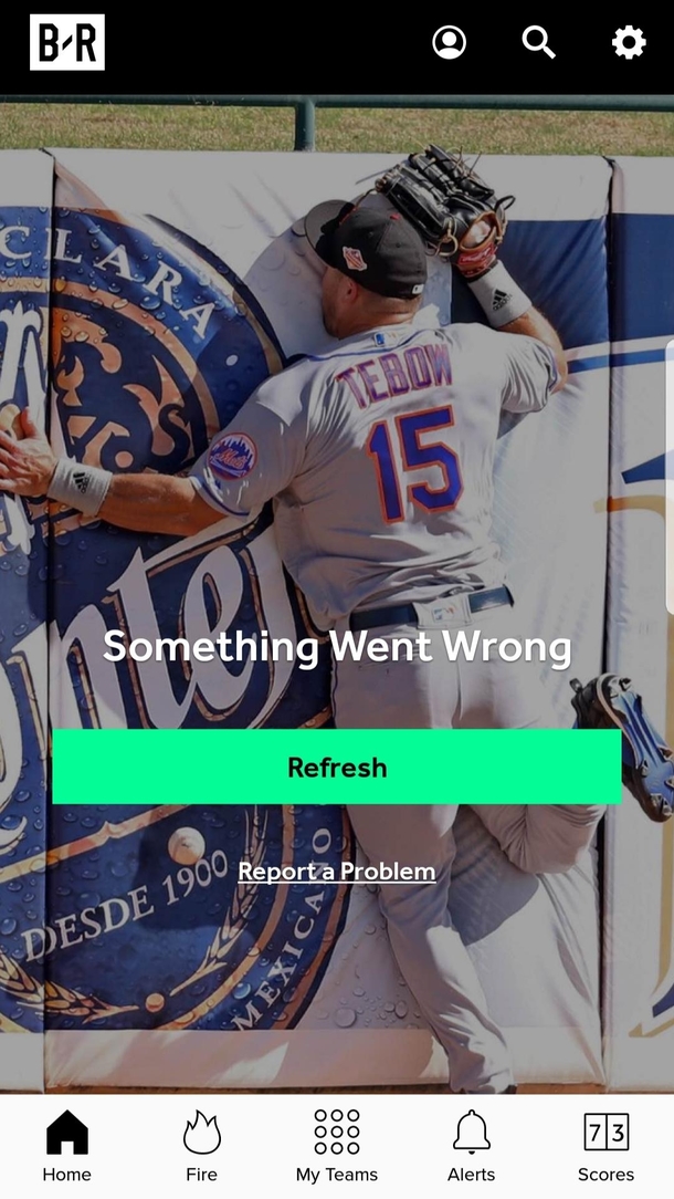 Bleacher Reports error screen