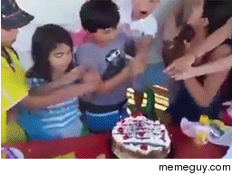 Blowing the candles