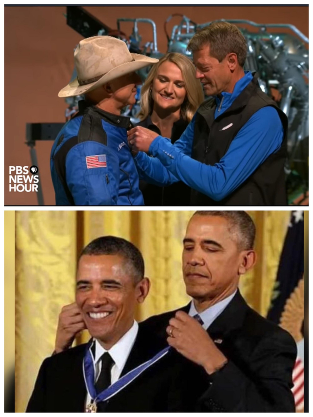 Blue Origin Giving Jeff Bezos a Medal 