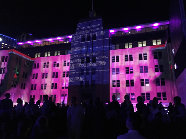 Blue screen of death during Vivid Sydney