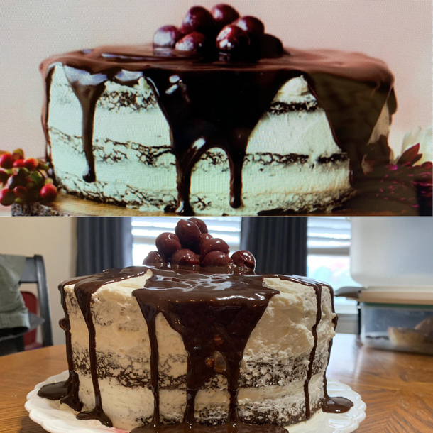 Bonus kids birthday cake Expectation on top reality on bottom